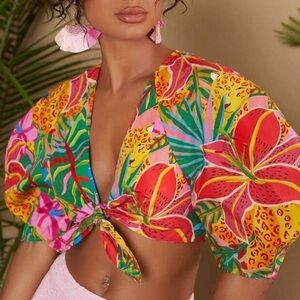 Tropical Print Top